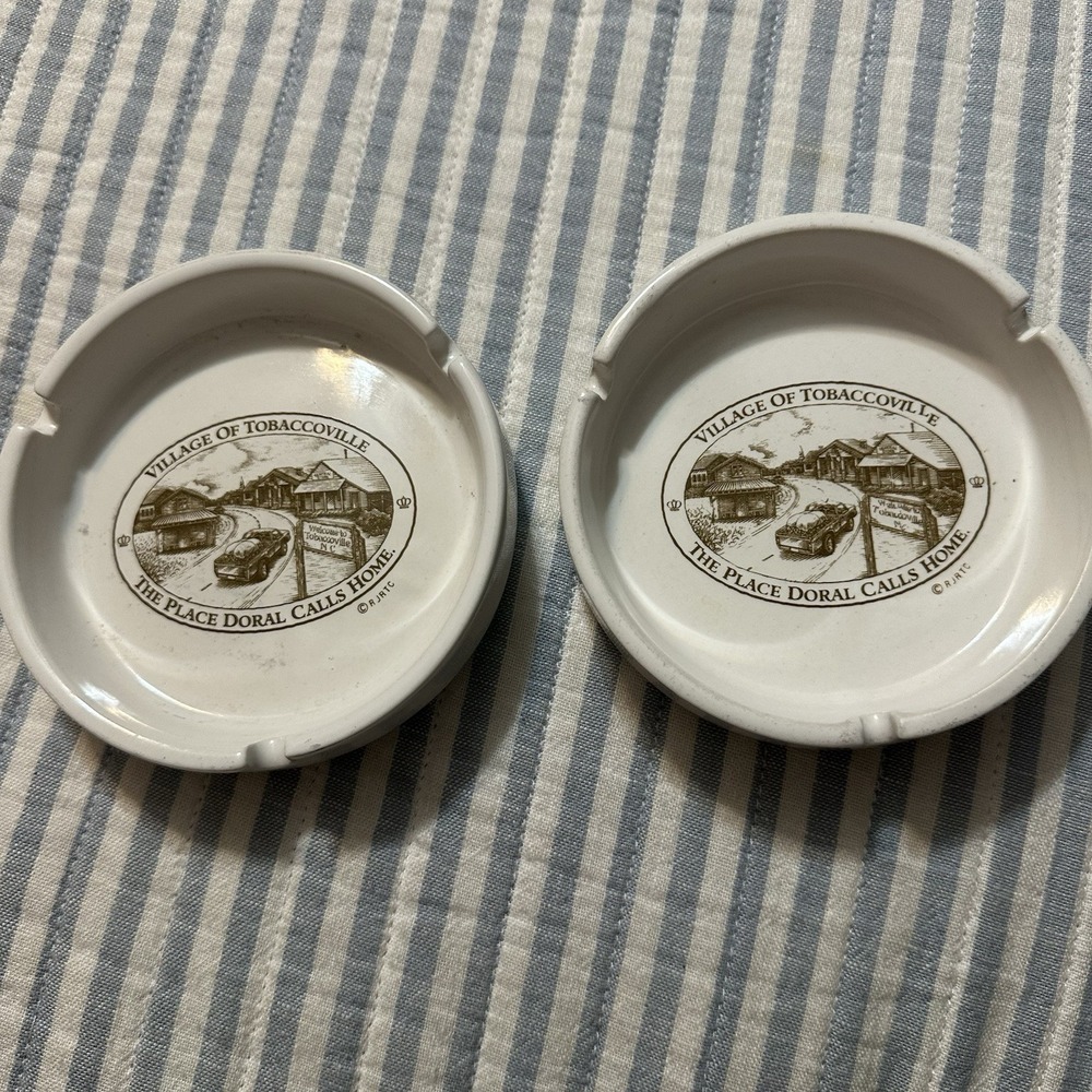 Vintage RJ Reynolds Doral Cigarettes Ashtray Set RJR Rare Advertising